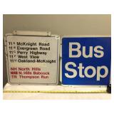 METAL BUS STOP SIGN