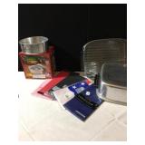 NEW TABLE COVERS 54 X 108, FRIGIDAIRE ROASTER,