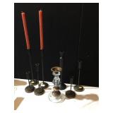 8 ASSORTED CANDLESTICKS