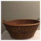 DOUBLE HANDLE WOVEN BASKET 27" W X 11