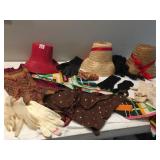 VINTAGE SCARVES, GLOVES, HAT OR USE AS PLANTERS