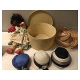 FIBERGLASS HAT BOX, 16X9, VINTAGE HATS, HANDMADE