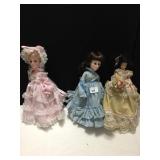 SET OF 3 VINTAGE DOLLS, MARKED 1981