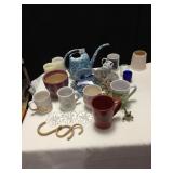 WATERING CAN, COFFEE MUGS, FLOWERPOT, DECORATIVE