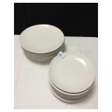 POTTERY BARN SOLID CREAM DINNER PLATES AND