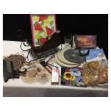 METAL SLEIGH, DECORATIVE TASSELS, NEW IRONING