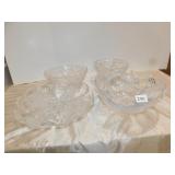 GLASS STRAWBERRY BOWL, PEDESTAL CAKE PLATE, ETC.