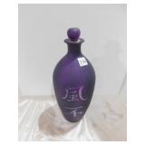 LARGE 17" PURPLE DECANTER WITH ASIAN SYMBOLS,