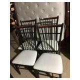 WOOD CHAIRS LIKE NEW WHITE VINYL SEATS