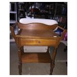 ANTIQUE WASHSTAND W/ TOWEL BAR SIDES