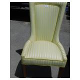 GREEN STRIPED CHAIRS X 2