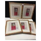SET OF 5 FLORAL PICTURE FRAMES, NEW, 8X10 WITH