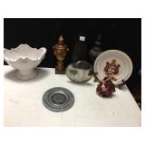 DECORATIVE FINIALS, JAPAN PORCELAIN WOMAN FIGURE,