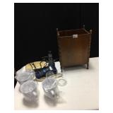 WOOD MAGAZINE RACK, PHONE / RADIO PARTS PIECES, 3