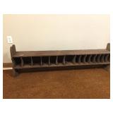 ANTIQUE WOOD DESK ORGANIZER 61" LONG X 18"