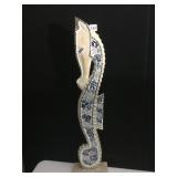 WOOD SEAHORSE 32" H TILE ACCENT