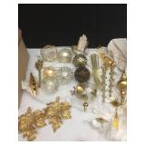 GOLD CHRISTMAS ORNAMENTS, BLOWN GLASS ORNAMENT