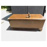 CEDAR CHEST LEG NEEDS REATTACHED, SLIDING TOP