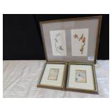 FRAMED BIRD PIECES, ORIENTAL PICTURE