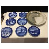 HAND THROWN POTTERY BOWL LINER PLATE WITH CHIP