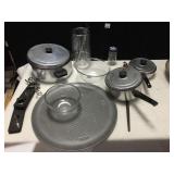 PIZZA TRAY, POTS/PANS WITH LIDS, WINE COOLER WITH