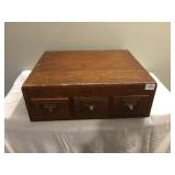 THREE DRAWER OAK FILE RAISED PANEL SIDES 20" X