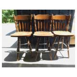 THREE PINE BAR STOOLS 48" H SWIVEL BASES