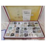 A DISPLAY BOXES OF ROCKS AND MINERALS