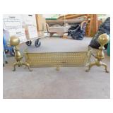 FIREPLACE ANDIRONS 7 FENDER BRASS