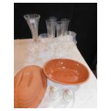 PILSNER GLASSES, CRYSTAL VASE, CHAMPAGNE GLASSES