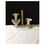 8" H BELLEEK OWL VASE BROWN MARK