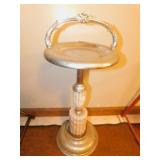 LIGHTED MARBLE AND ALUMINUM STANDING ASHTRAY