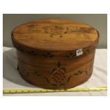 16X7.5 ROUND HAND PAINTED WOOD BOX