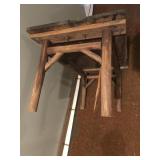 PRIMITIVE WOOD BENCH, 34.5X18.5X17