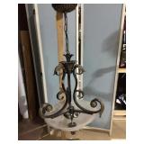39" LONG X 18" WIDE IRON CHANDELIER LIKE NEW