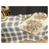 PLAID BLANKET, WALL HANGING W/ FRINGE