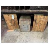 THREE WOOD BOXES ONE DUPONT EXPLOSIVE.