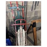 2 VINTAGE SLEDS WITH CHILDS NAMES