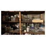 GLASSES, MUGS, STORAGE CONTAINERS NOT TOP SHELF.