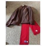 PENDLETON WOOL RED SCARF & DICK IDOL GREEN M