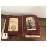 VINTAGE TIN TYPE ALBUM LEATHER AND VINTAGE
