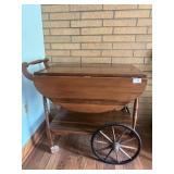 DROP SIDE TEA CART CHERRY WOOD