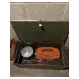 CAMPING SUPPLIES AND WOOD BOX