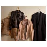 BARRINGTON WOOL OVER COAT, LEATHER BLACK JACKET