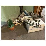 FROG IN HAMMOCK, METAL LEAF, CATCUS.