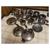 COPPER BOTTOM REVERE PAN 9 PC. W/ DOUBLE COOKER