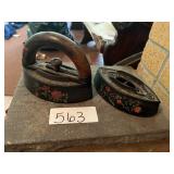 OLD CAST IRON W/ EXTRA IRON.