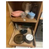 GLASS JUICER, TUPPERWARE COVERED DISH, COFFEE