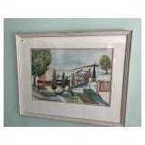 MARY JACK WATERCOLOR 24" X 29.5" TOWN CHURCH