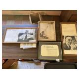 FRAMED PIECES ONE SIGNED BY ERNEST F. HOLLINGS